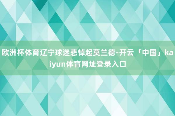 欧洲杯体育辽宁球迷悲悼起莫兰德-开云「中国」kaiyun体育网址登录入口